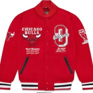 OVO x NBA Bulls Varsity Jacket – Red