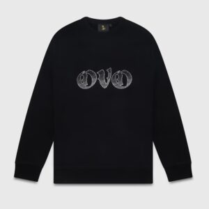 Old English Rhinestone Crewneck Sweatshirt – Black