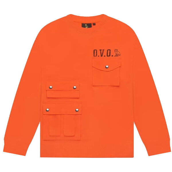 Ovo Utility Crewneck Sweatshirt- Orange